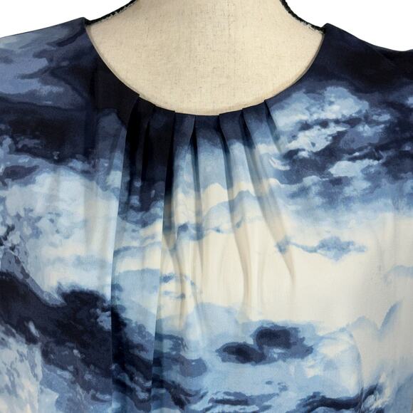 Calvin Klein X-Large Top Sleeveless Stretch Pleated Abstract Keyhole Round Neck - Picture 2 of 10